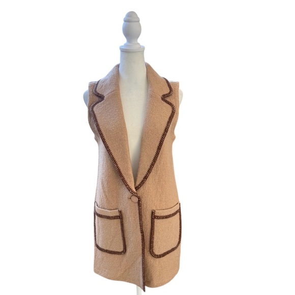 Tahari Wool Blend long Vest - Picture 1 of 5